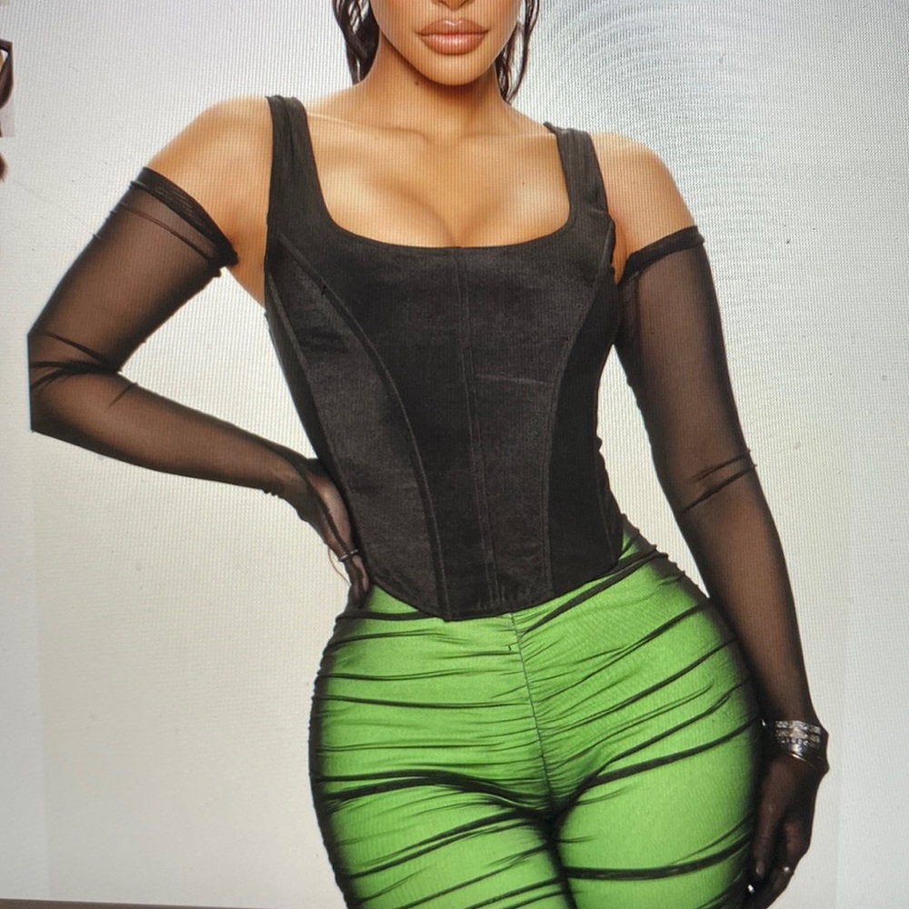Corset top including gloves
